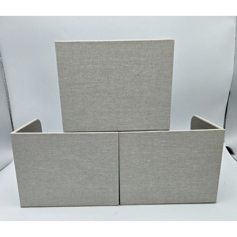 Caraway Food‎ Storage Bin Holder Pantry Organizers Gray Canvas Magnetic Set of 3 - Picture 6 of 6